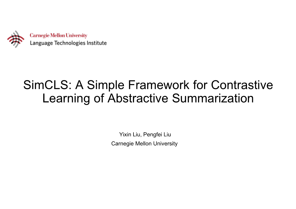 A Simple Framework for Contrastive Learning of Abstractive Summarization