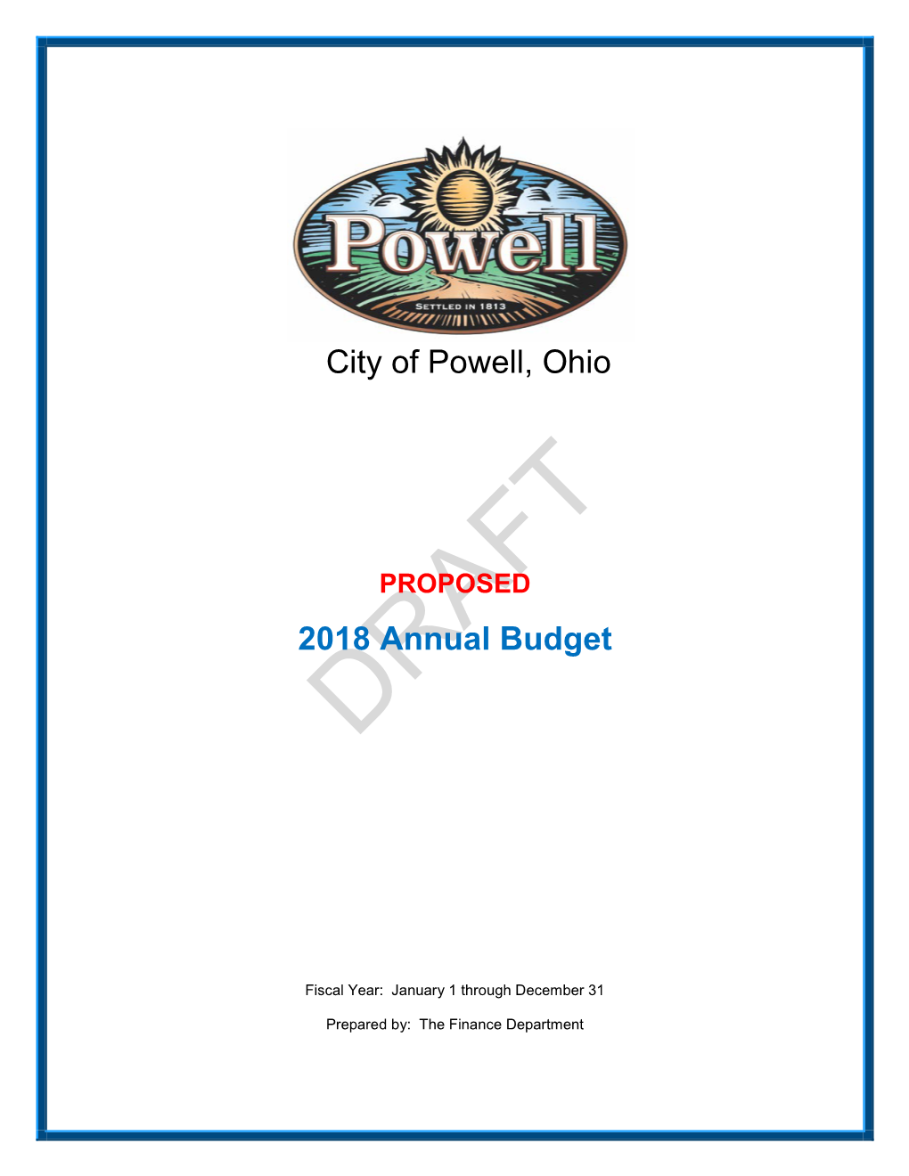 City of Powell, Ohio 2018 Annual Budget