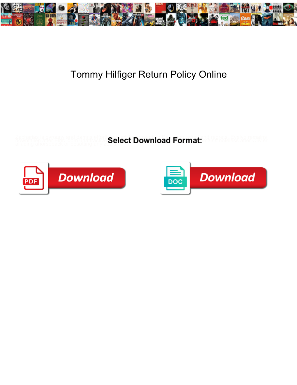 Tommy Hilfiger Return Policy Online