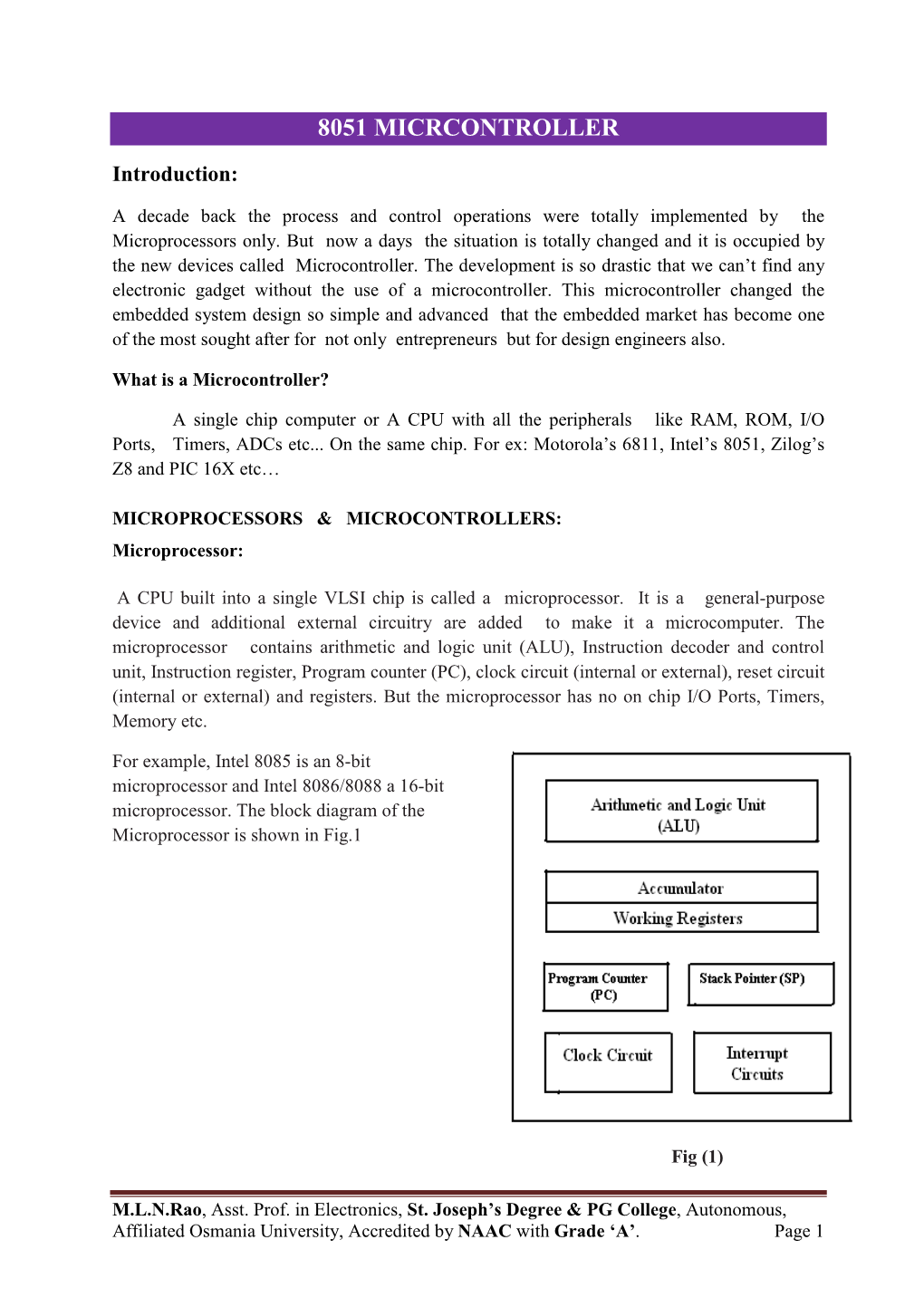 8051 Micrcontroller