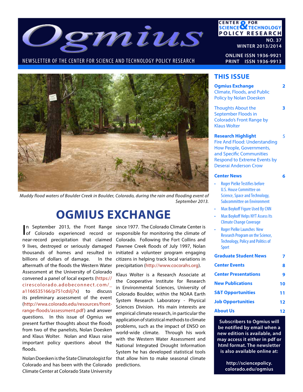 Ogmius Exchange 2 Climate, Floods, and Public Policy by Nolan Doesken