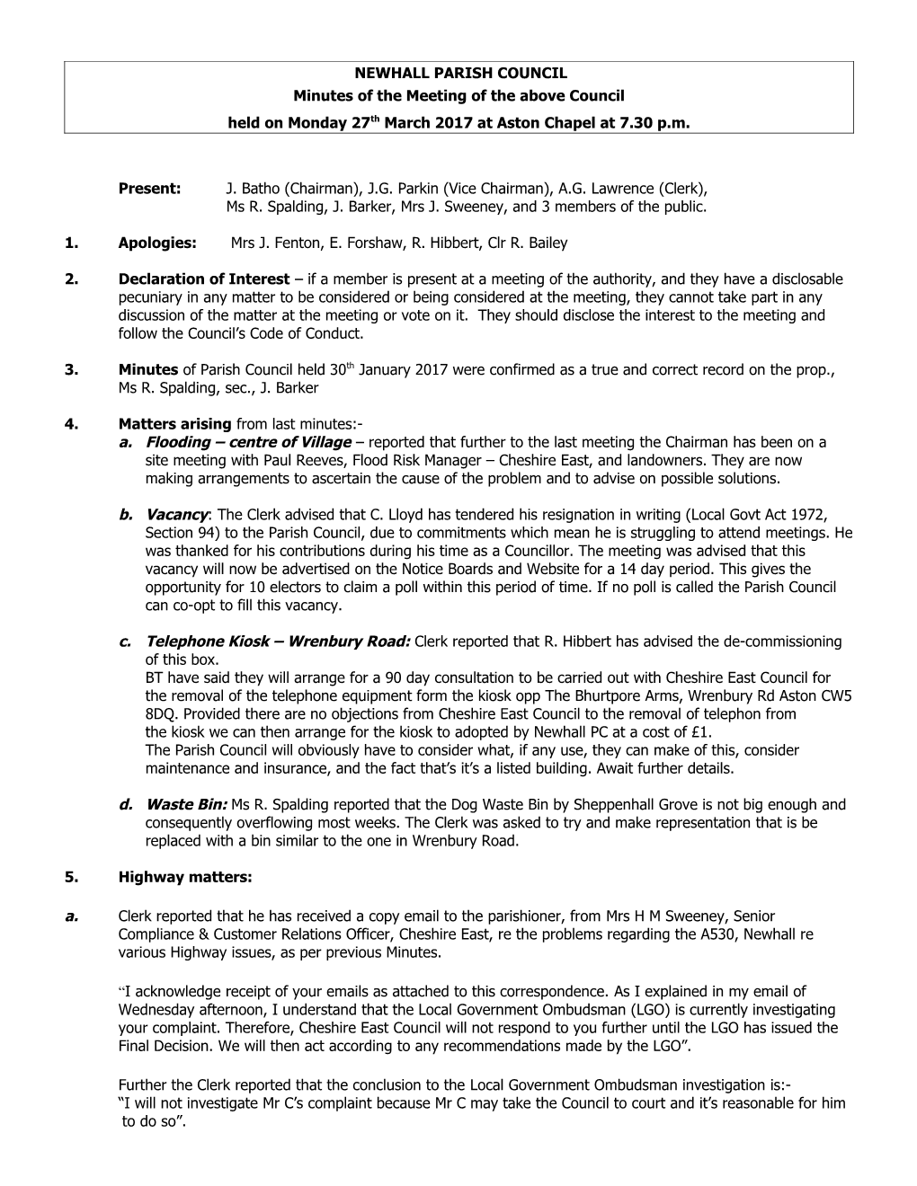 Newhall Parish Council