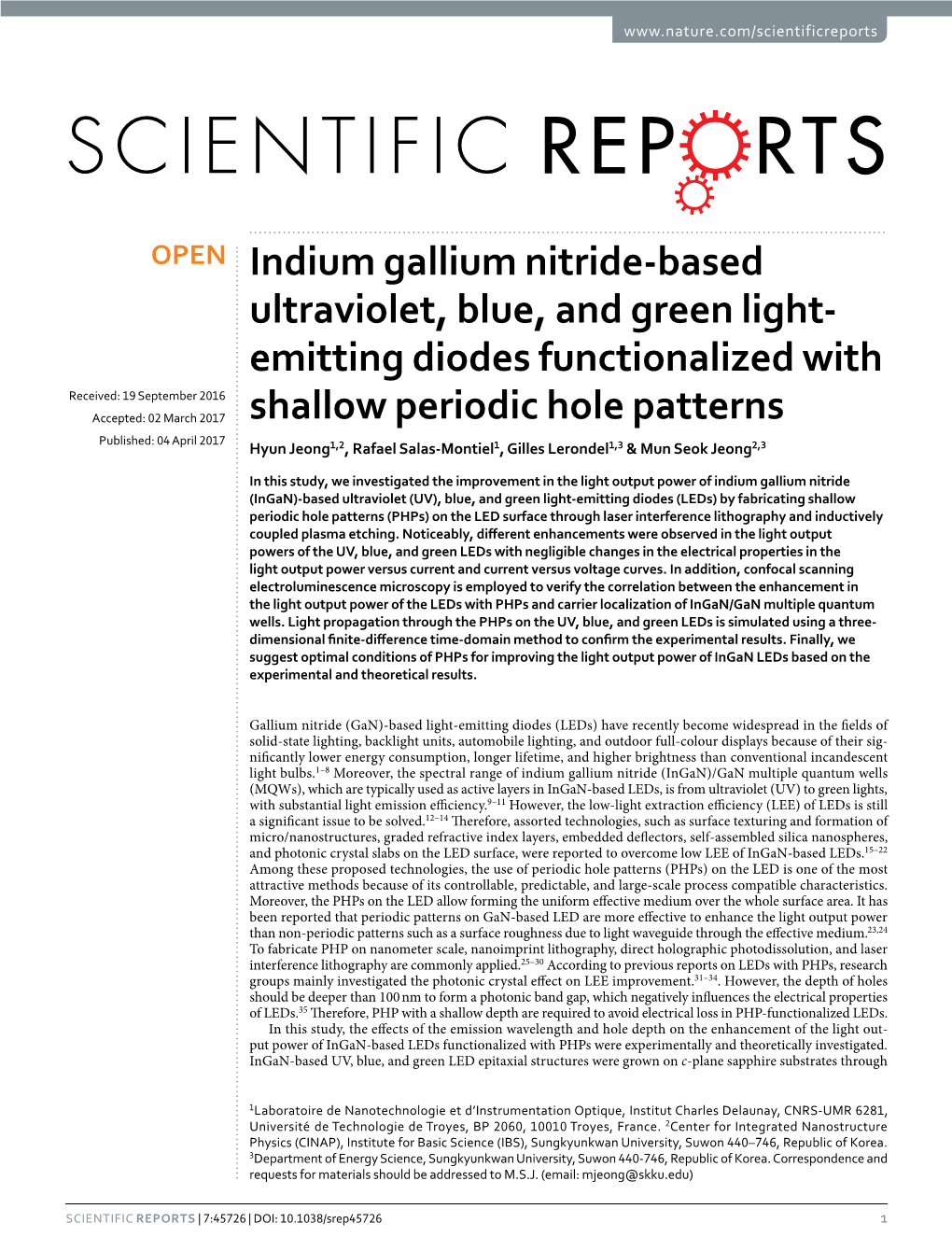 Indium Gallium Nitride-Based Ultraviolet, Blue, and Green Light