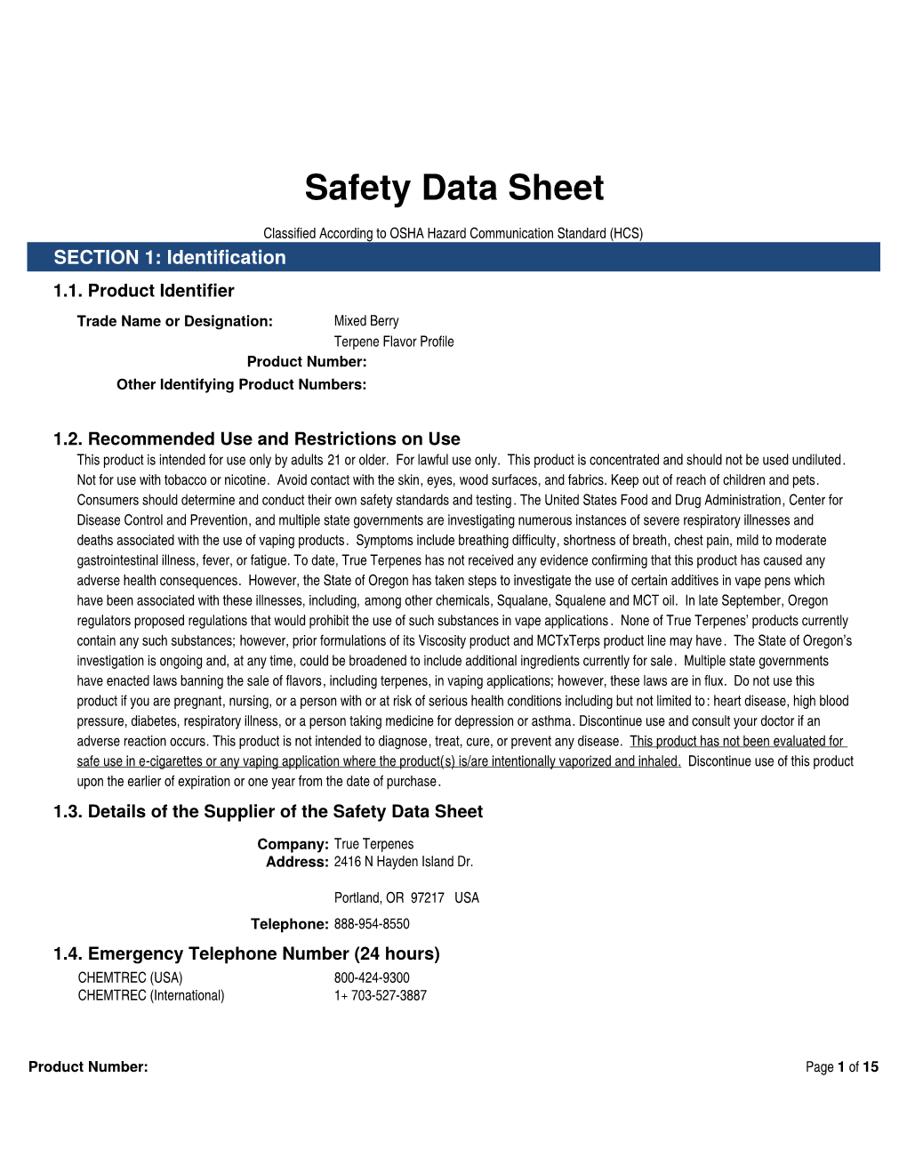 Safety Data Sheet