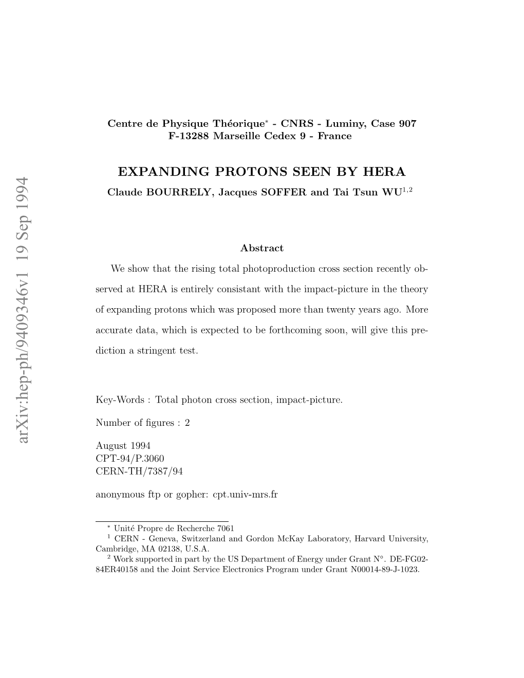 Expanding Protons Seen by HERA