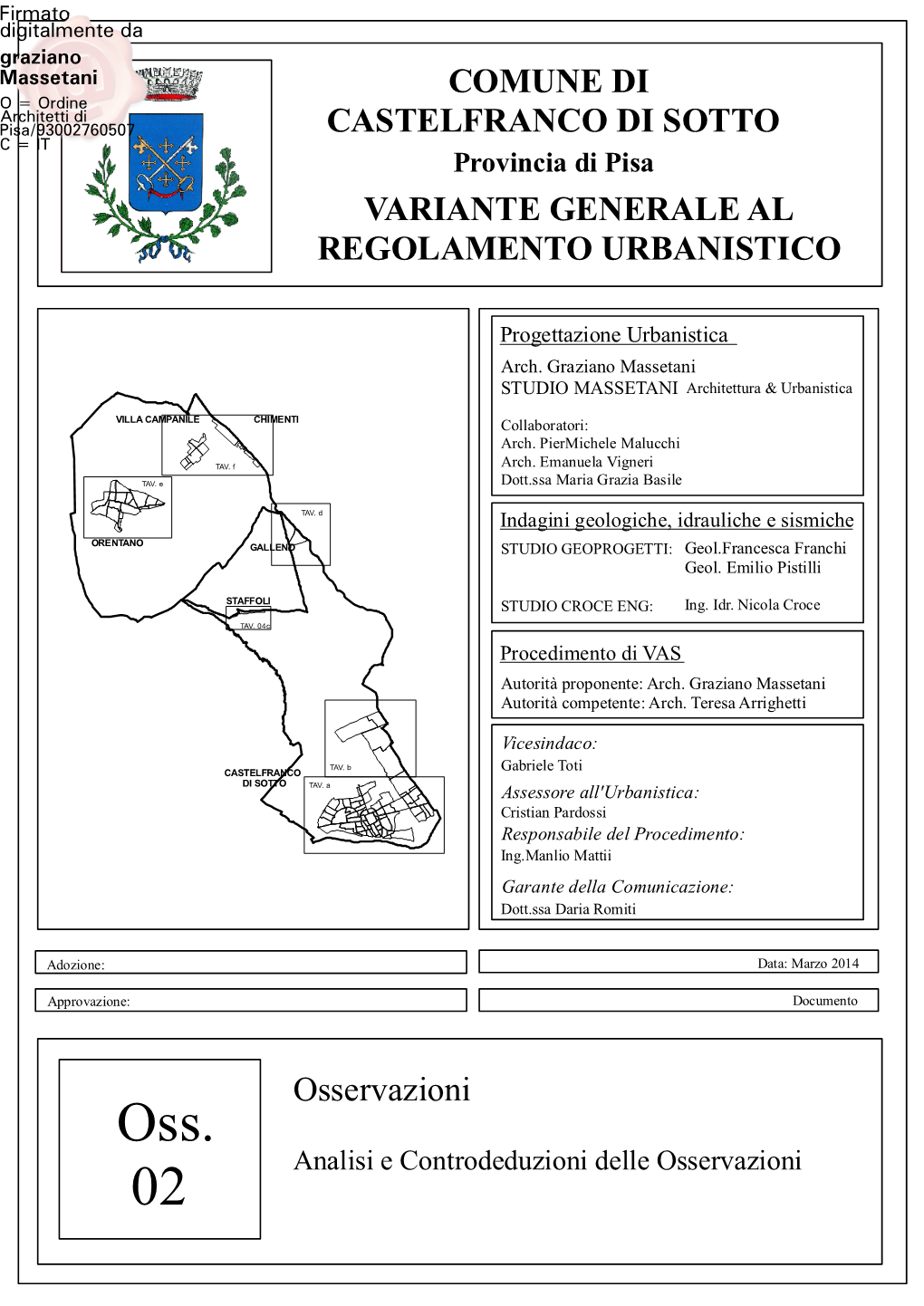 Tav.Oss.02 Analisi E Controdeduzioni Osservazioni