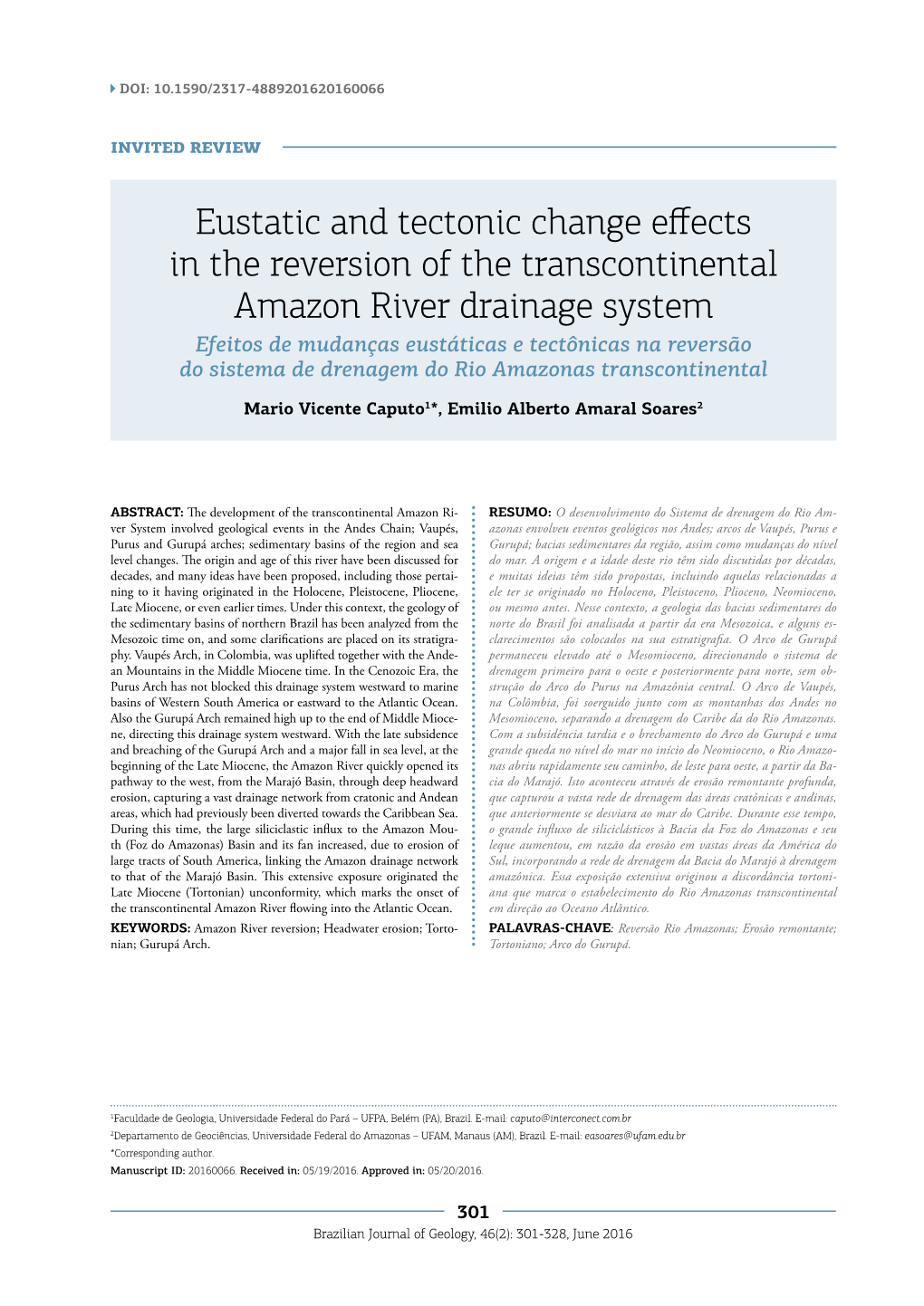 Eustatic and Tectonic Change Effects in the Reversion of The