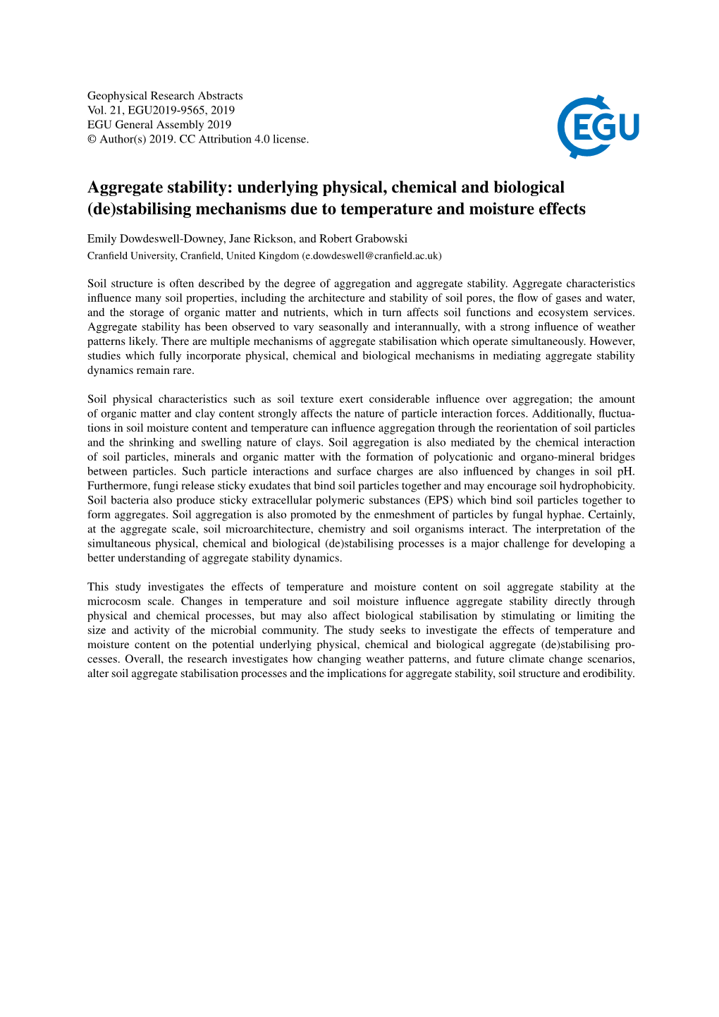 Aggregate Stability: Underlying Physical, Chemical and Biological (De)Stabilising Mechanisms Due to Temperature and Moisture Effects