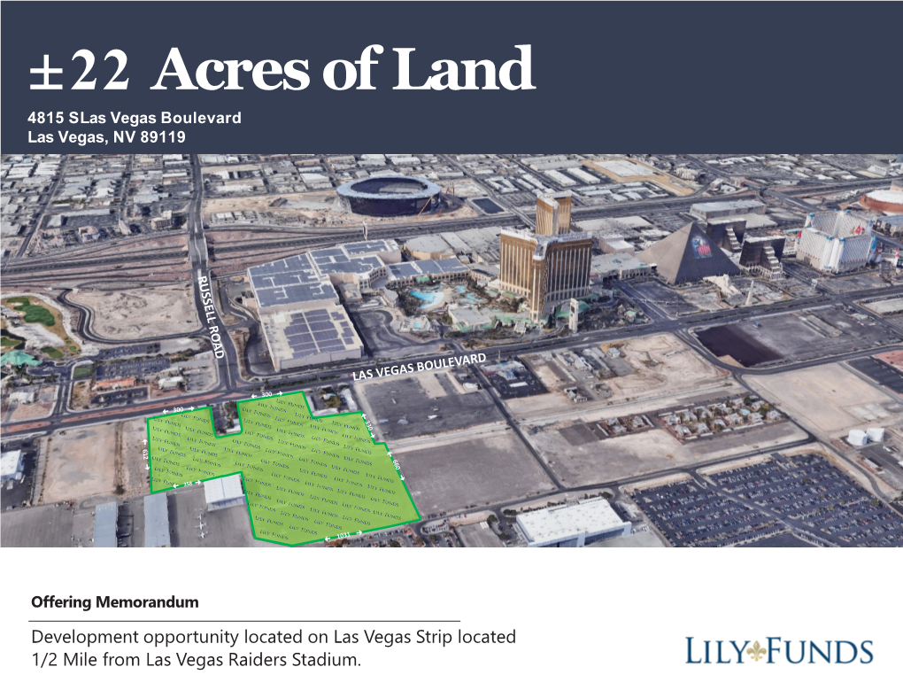 ±22 Acres of Land 4815 S Las Vegas Boulevard Las Vegas, NV 89119