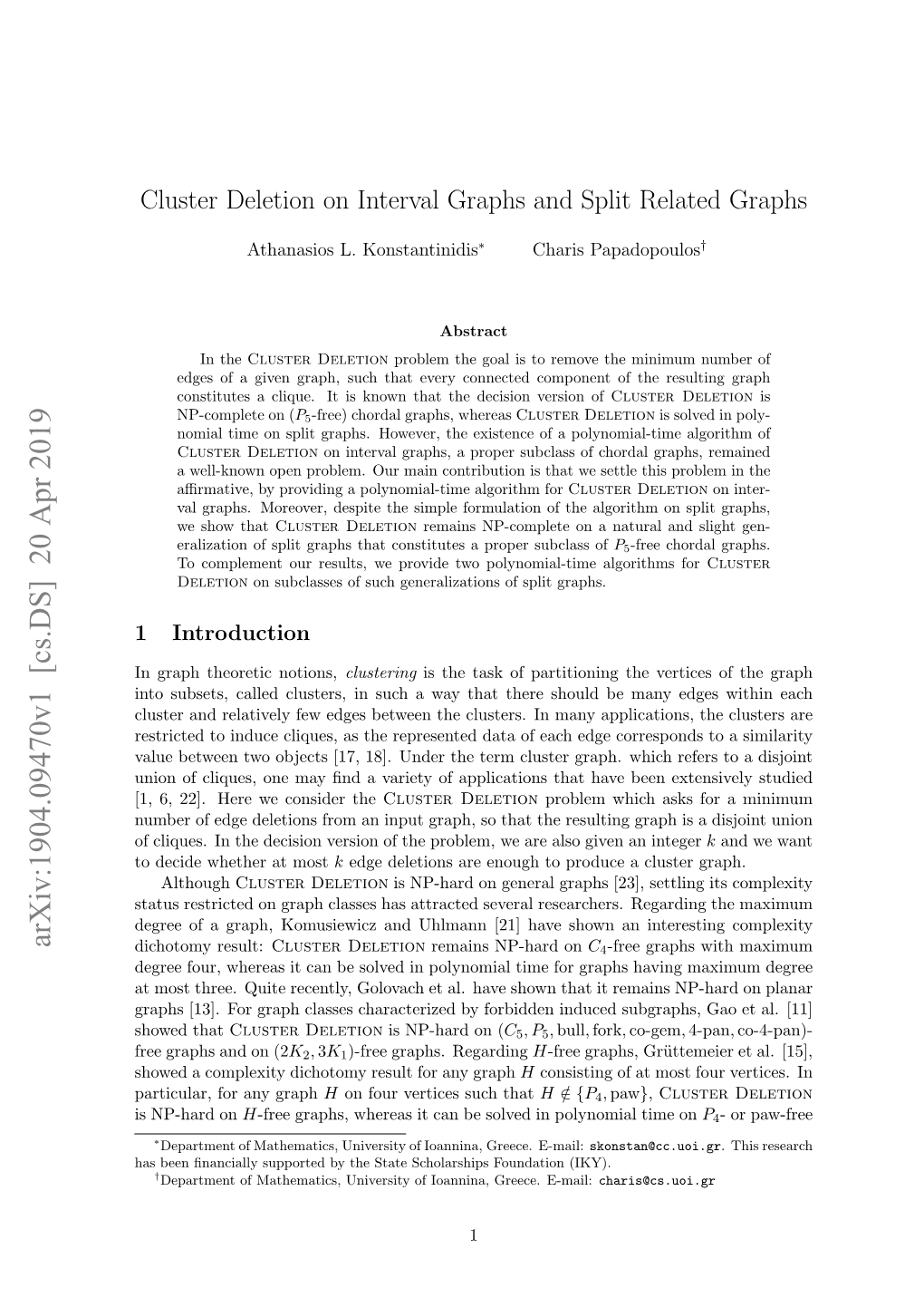 Cluster Deletion on Interval Graphs and Split Related Graphs