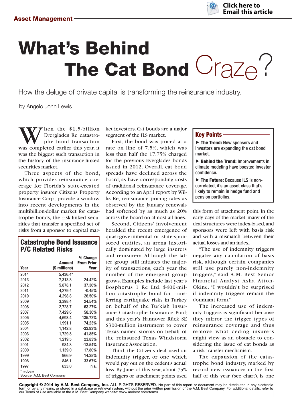 What's Behind the Cat Bond Craze?