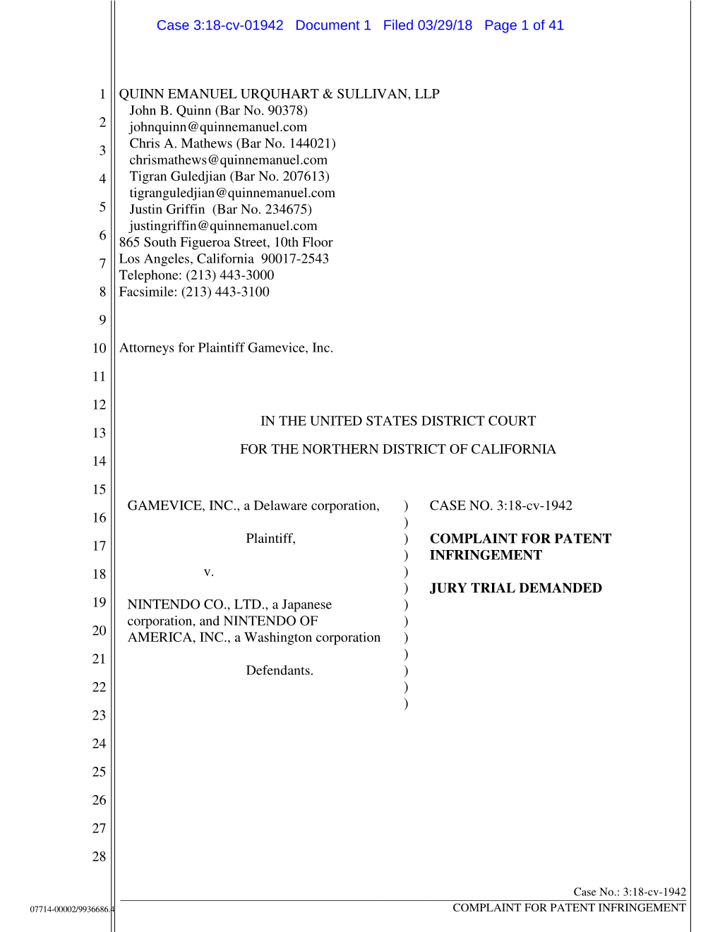 Case 3:18-Cv-01942 Document 1 Filed 03/29/18 Page 1 of 41