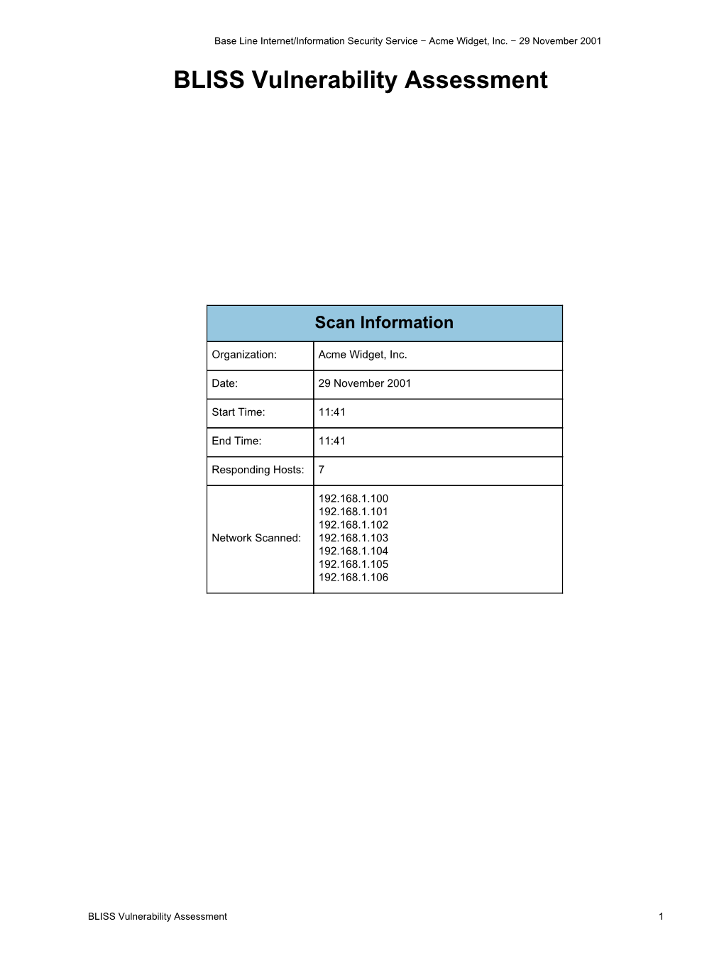 Pointscan Vulnerability Assessment