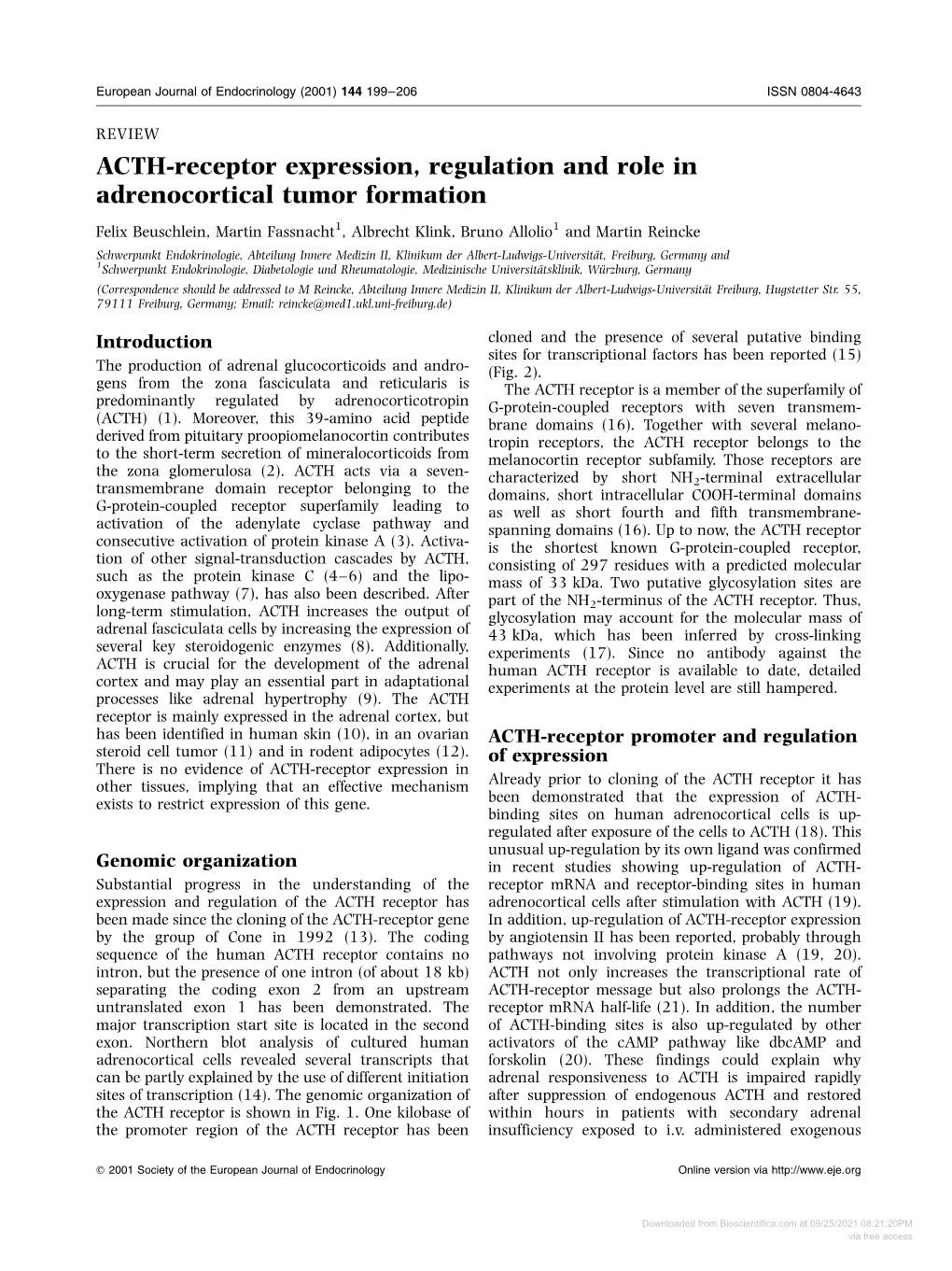 ACTH-Receptor Expression, Regulation and Role in Adrenocortical Tumor