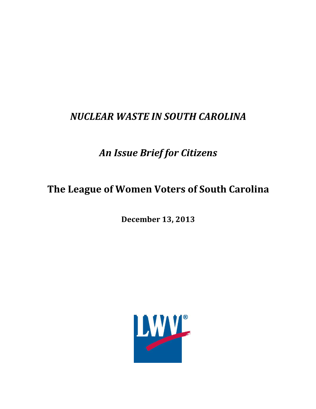 Nuclear Waste in South Carolina
