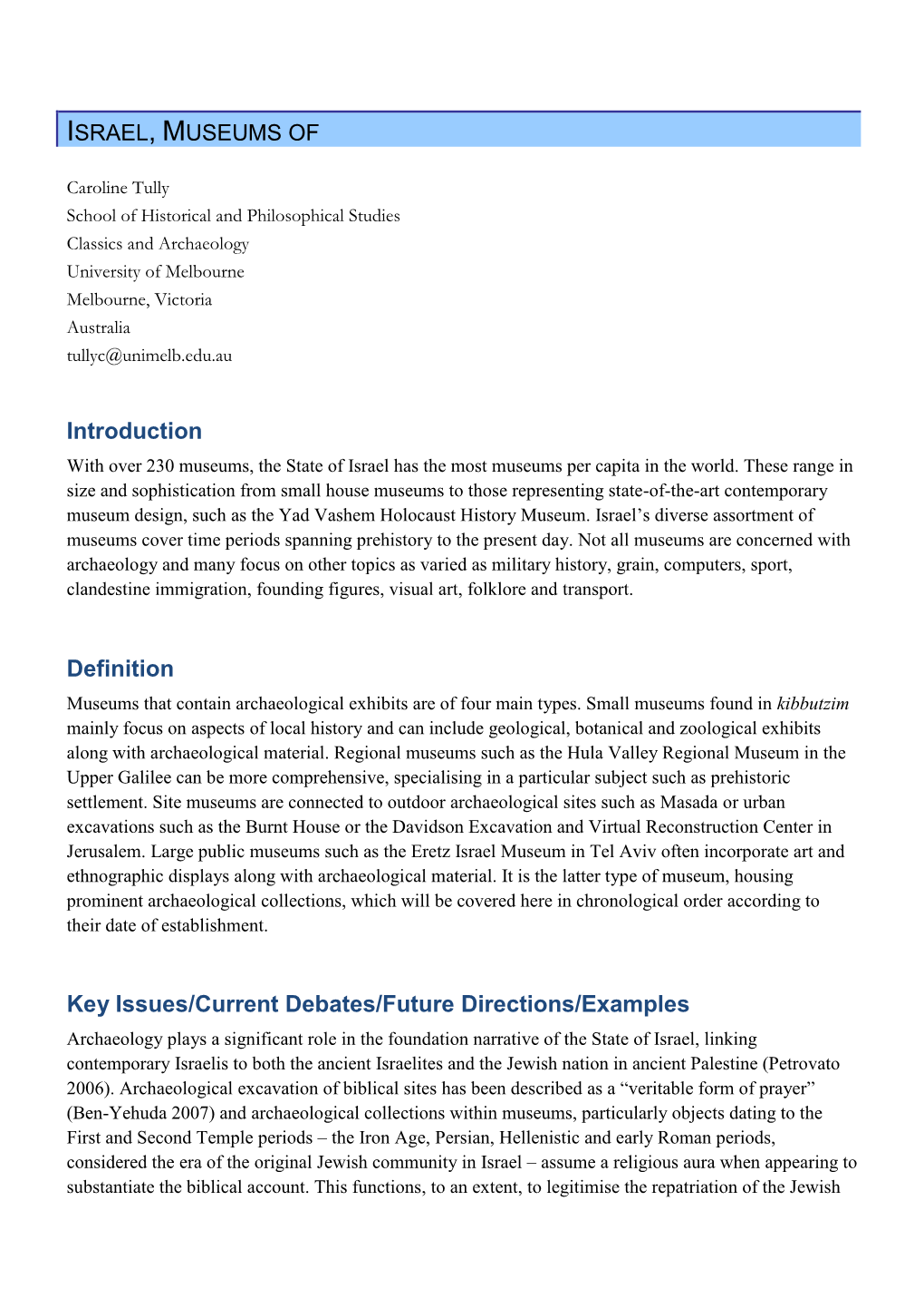 Introduction Definition Key Issues/Current Debates/Future