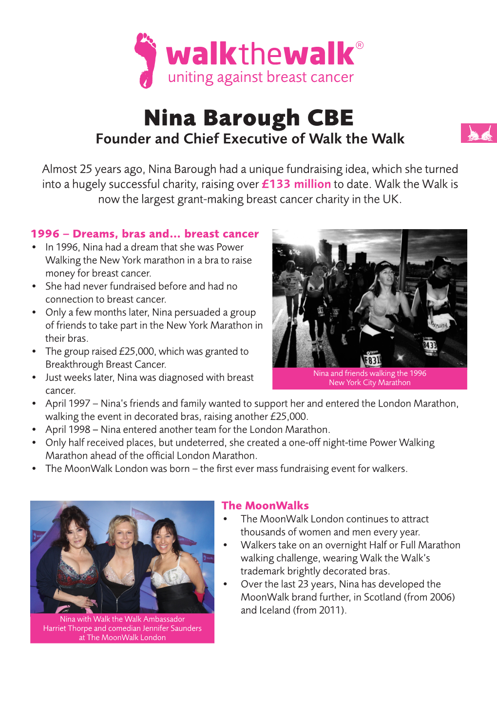 Nina Barough CBE Founder and Chief Executive of Walk the Walk