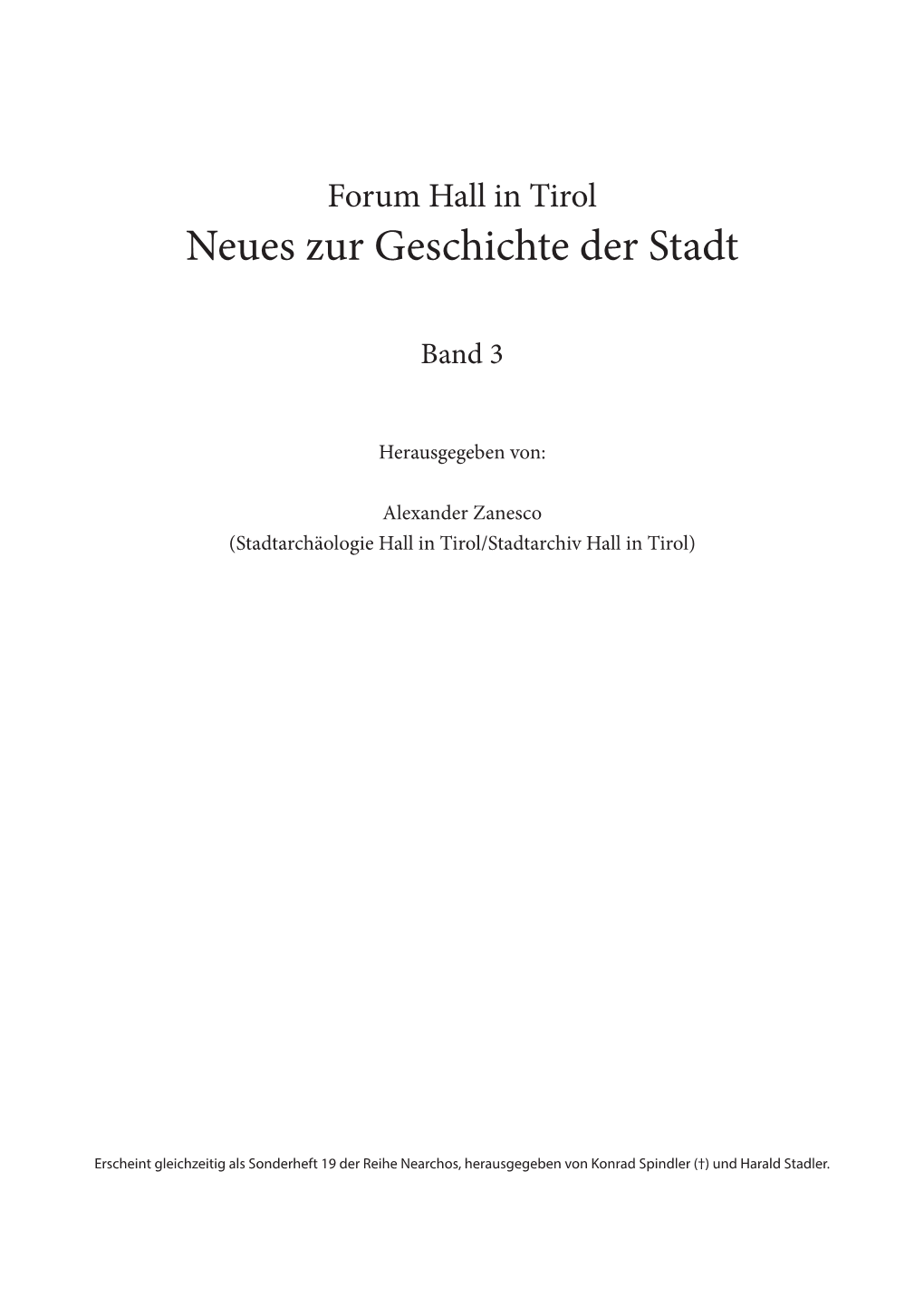Neues Zur Geschichte Der Stadt Bd.3