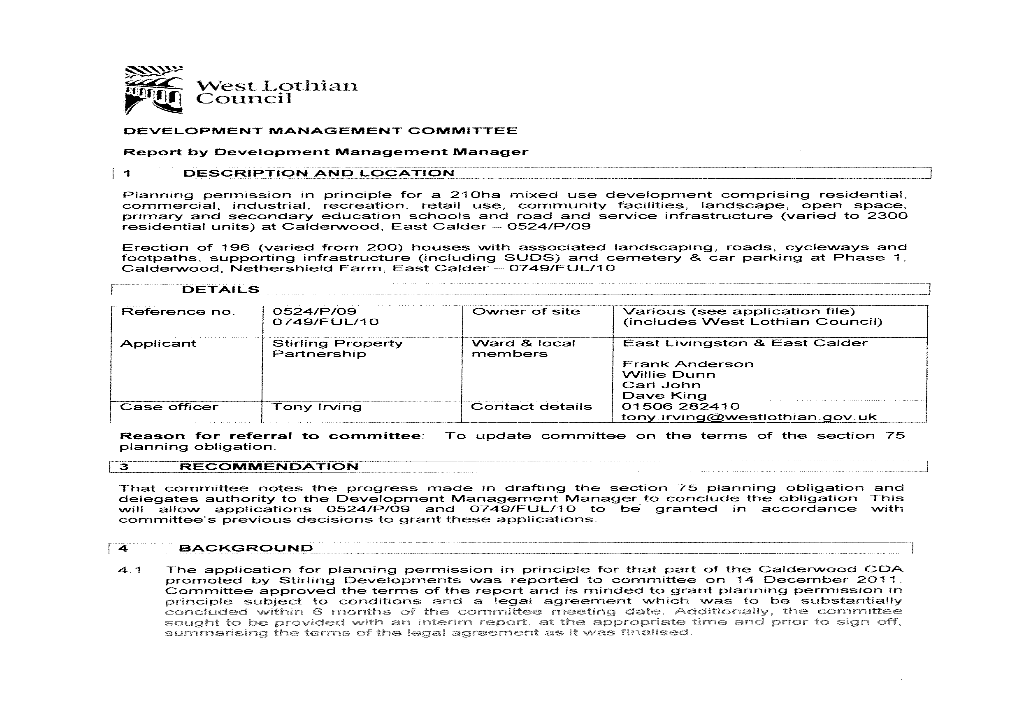 West Lothian Council Committee Information