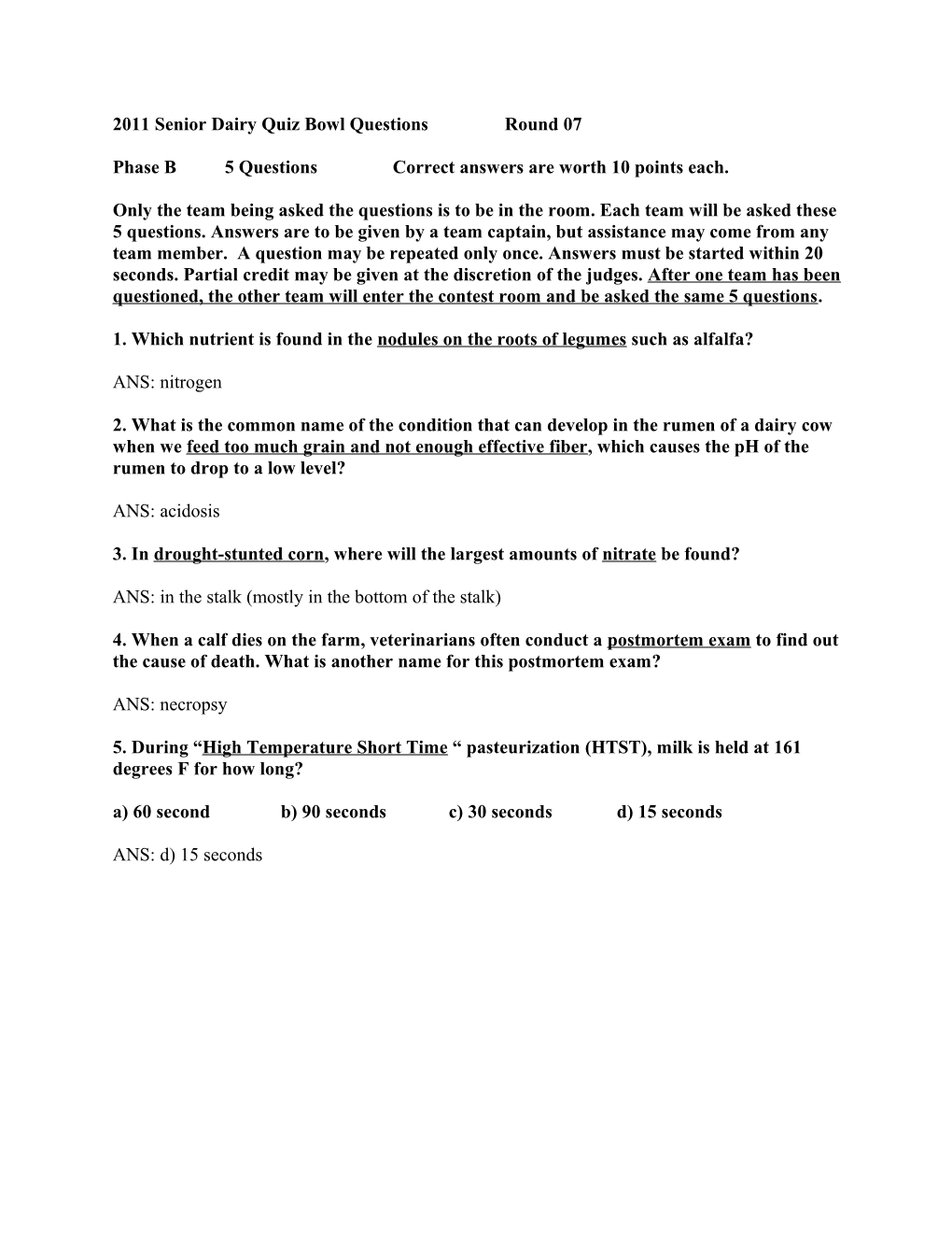 2005 Junior Dairy Quiz Bowl Questions s2