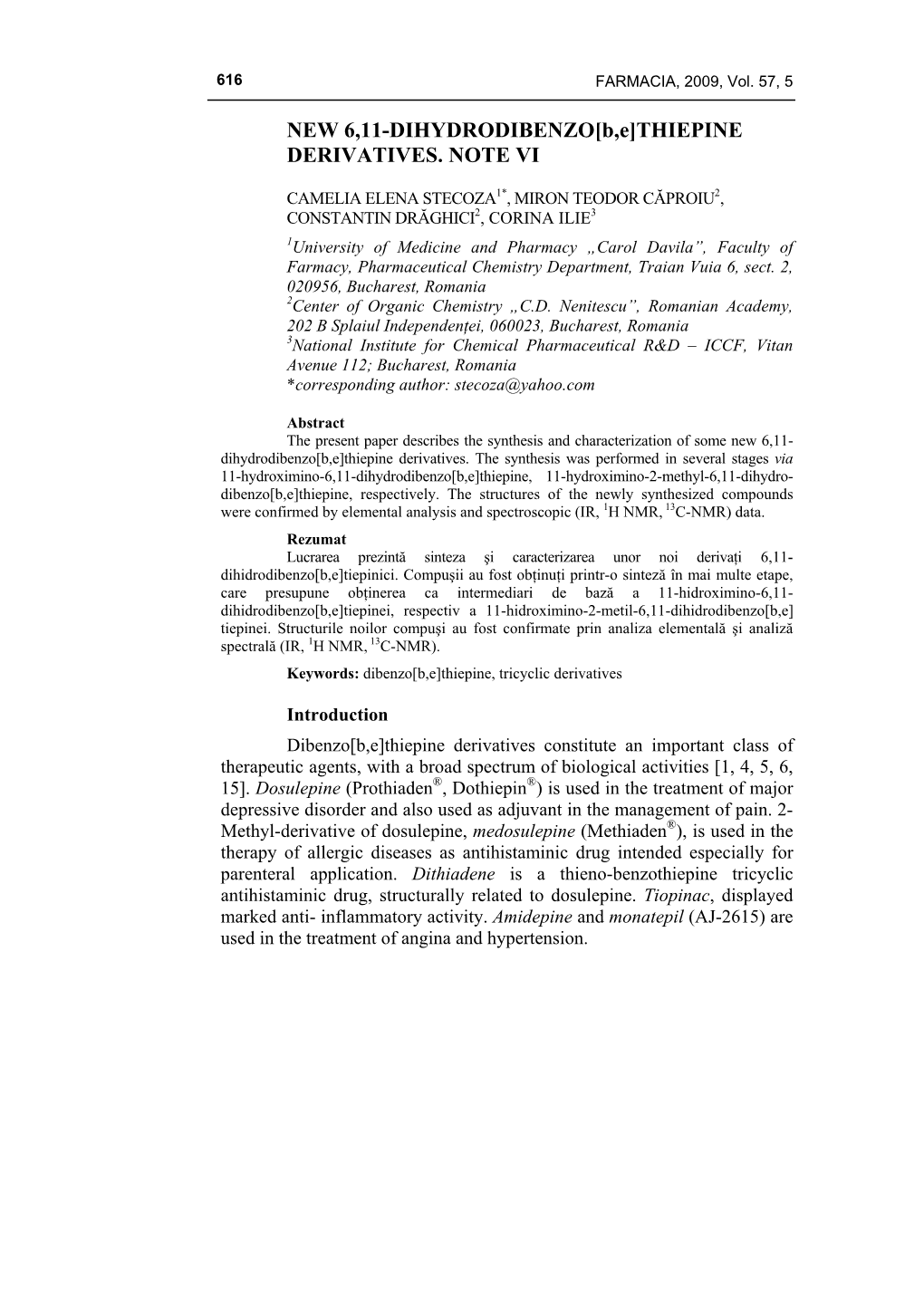 NEW 6,11-DIHYDRODIBENZO[B,E]THIEPINE DERIVATIVES