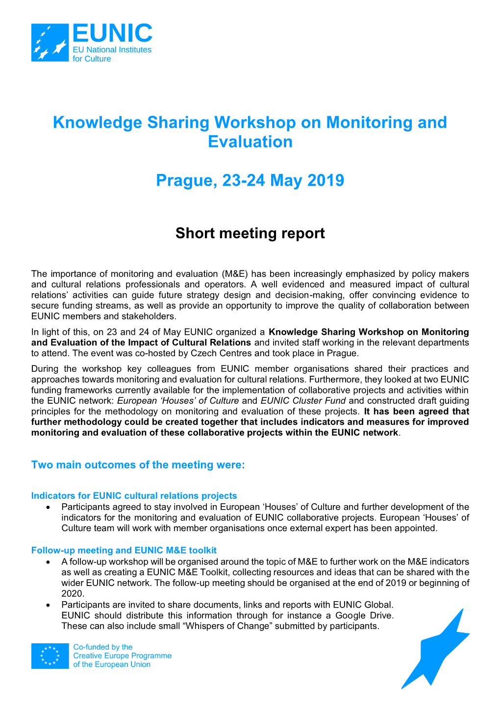 Knowledge Sharing Workshop on Monitoring and Evaluation Prague