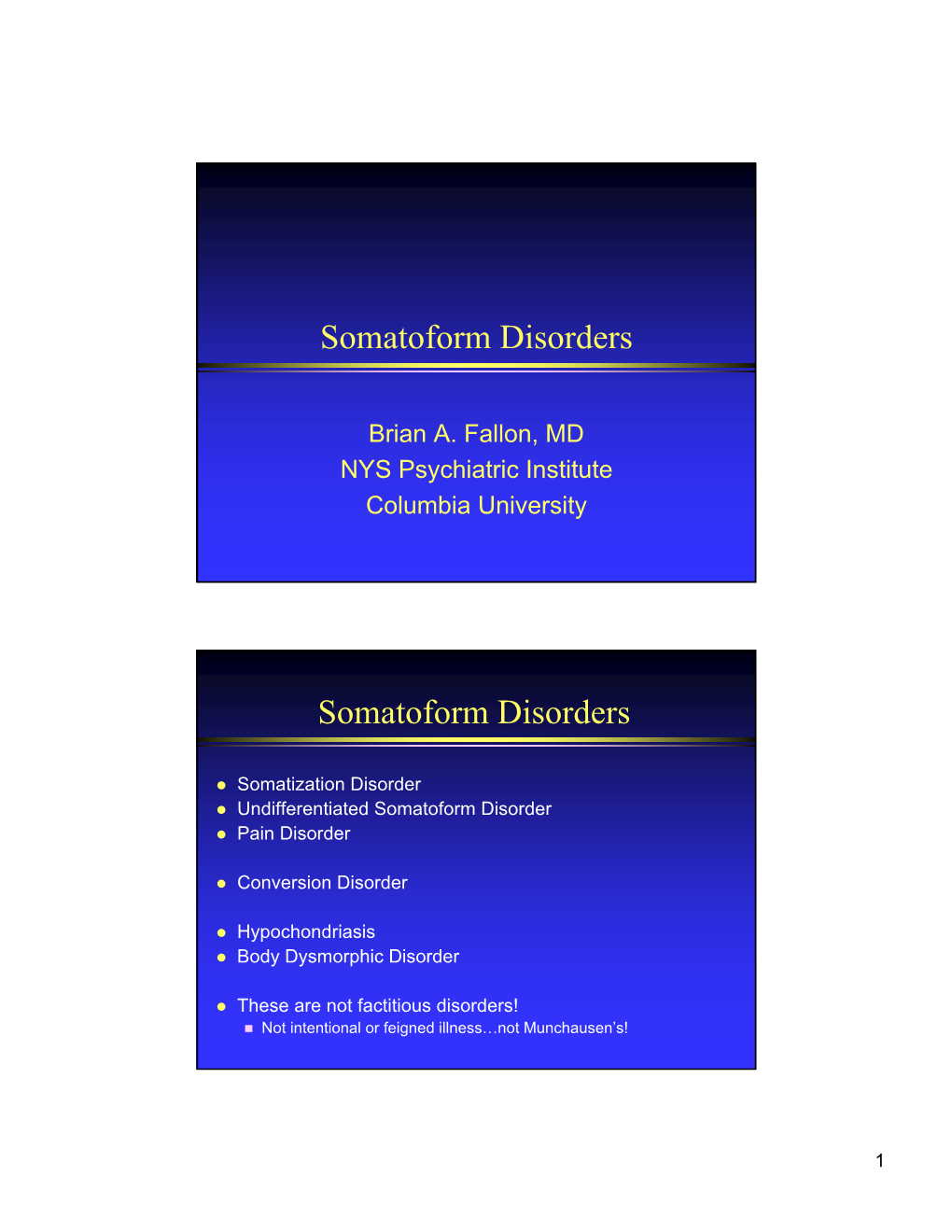 Somatoform Disorders