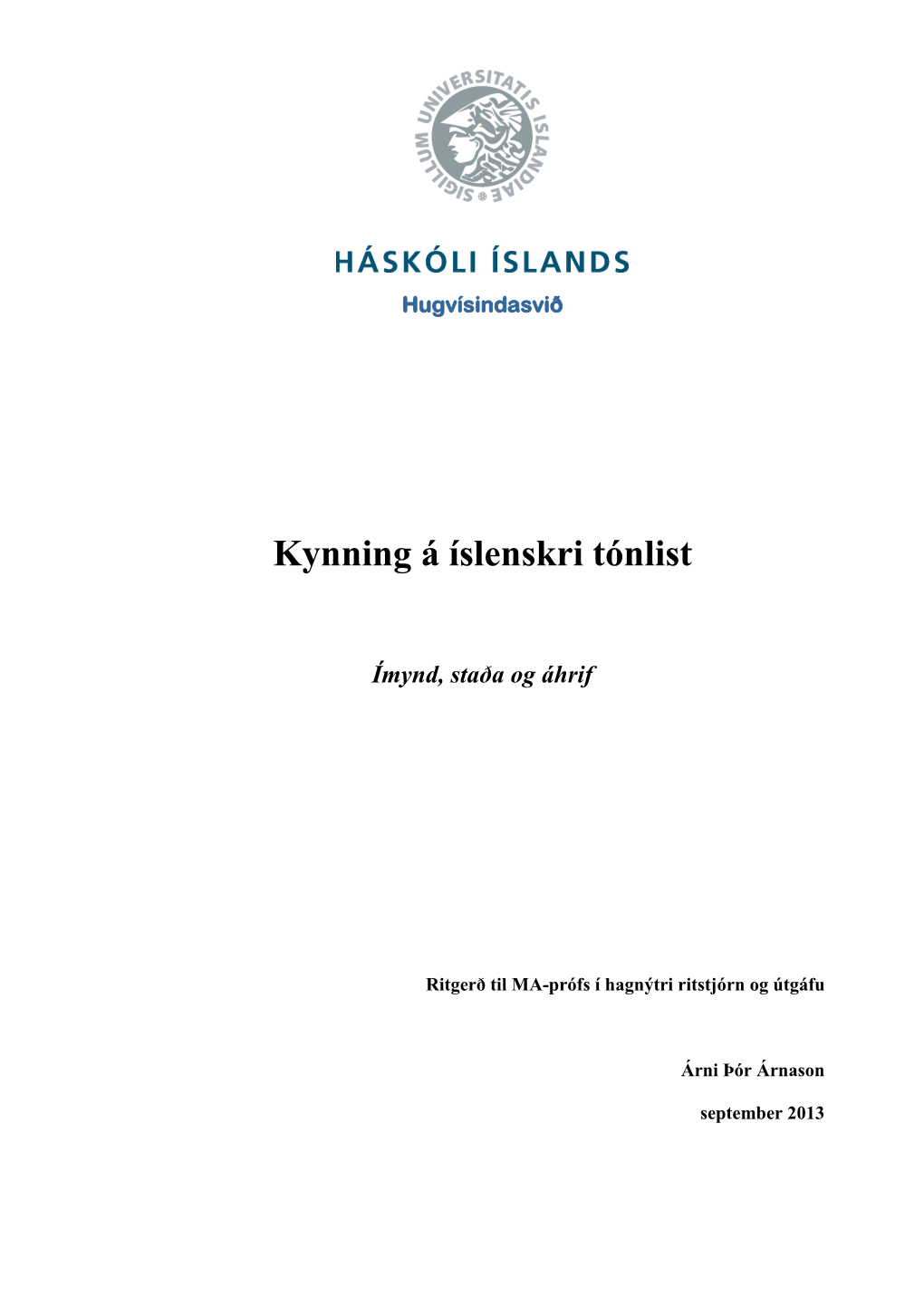 Kynning Á Íslenskri Tónlist