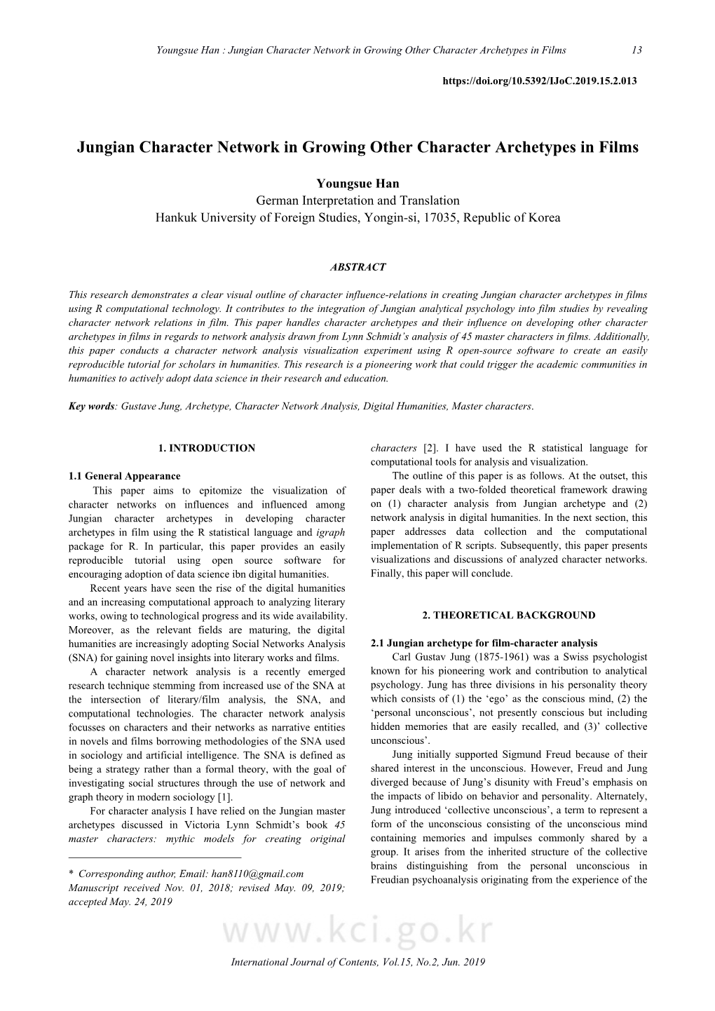 Jungian Character Network in Growing Other Character Archetypes in Films 13