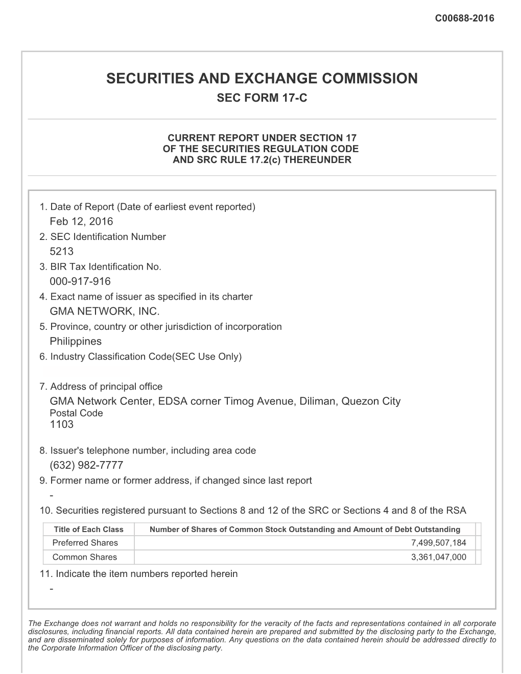 Clarification of News Reports References: SRC Rule 17 (SEC Form 17-C) and Section 4.4 of the Revised Disclosure Rules