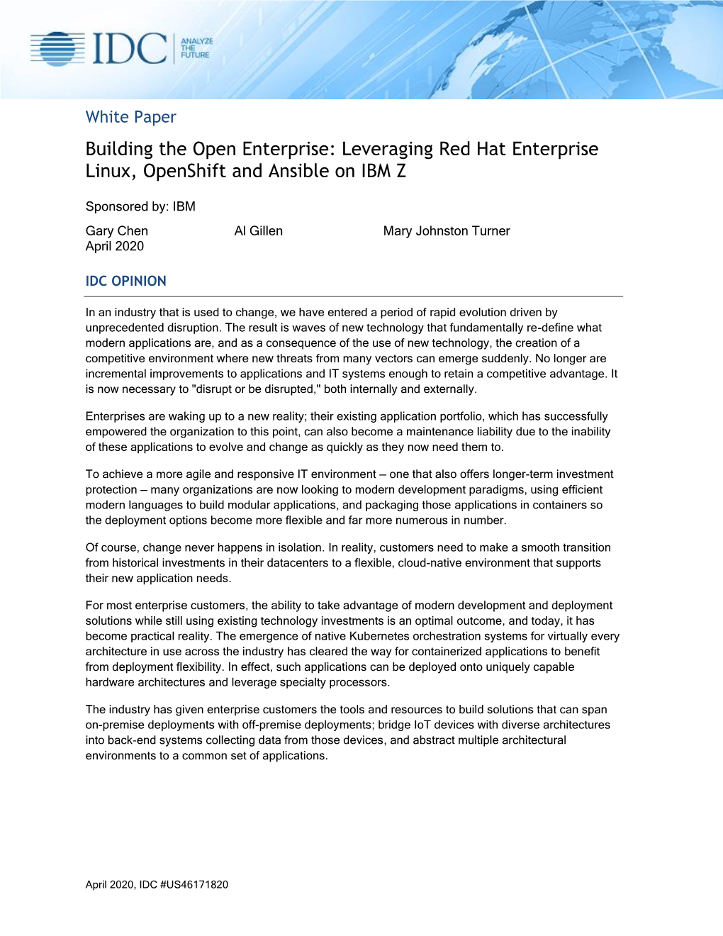 Leveraging Red Hat Enterprise Linux, Openshift and Ansible on IBM Z