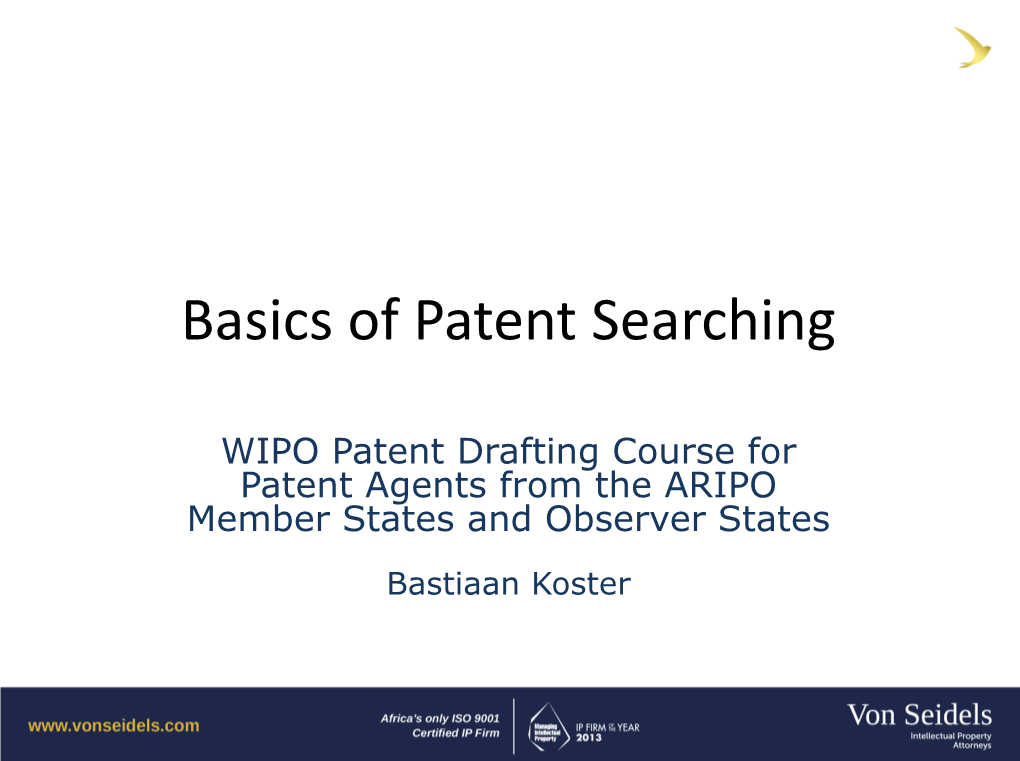 Basics of Patent Searching