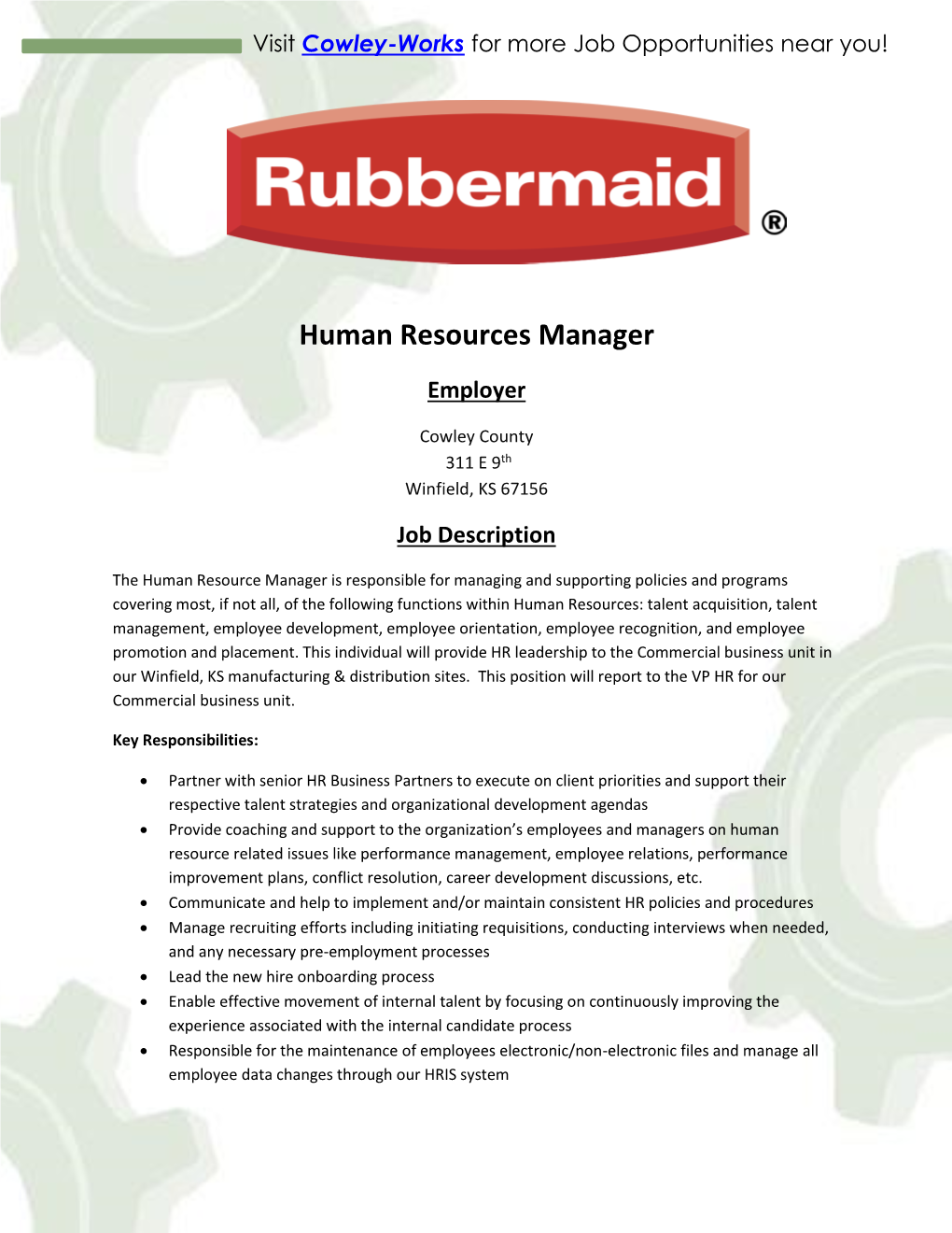 Human Resources Manager