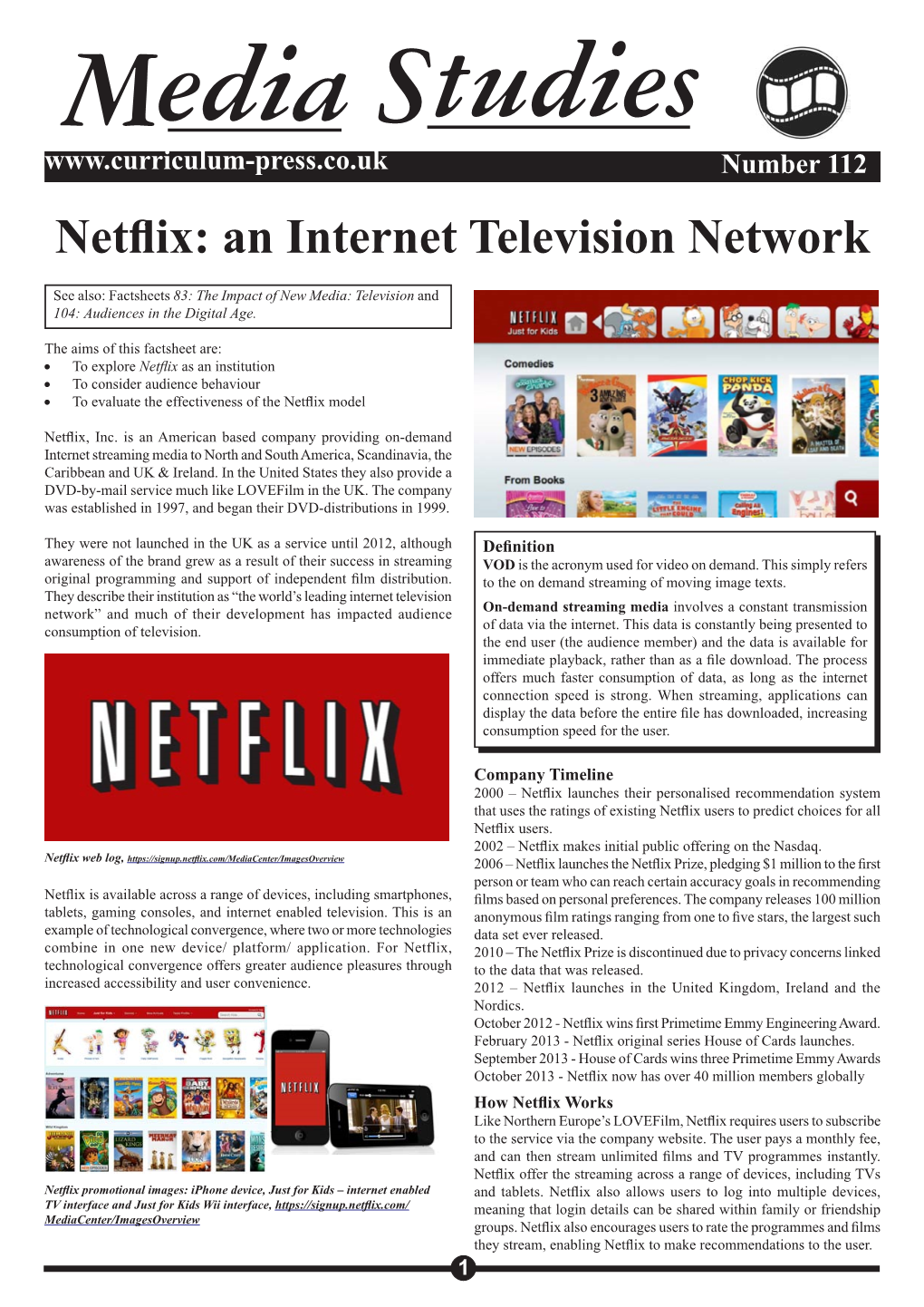 Netflix: an Internet Television Network