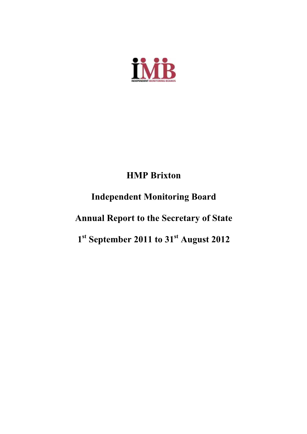 Independent Monitoring Board Annual Report for HMP Brixton 2012
