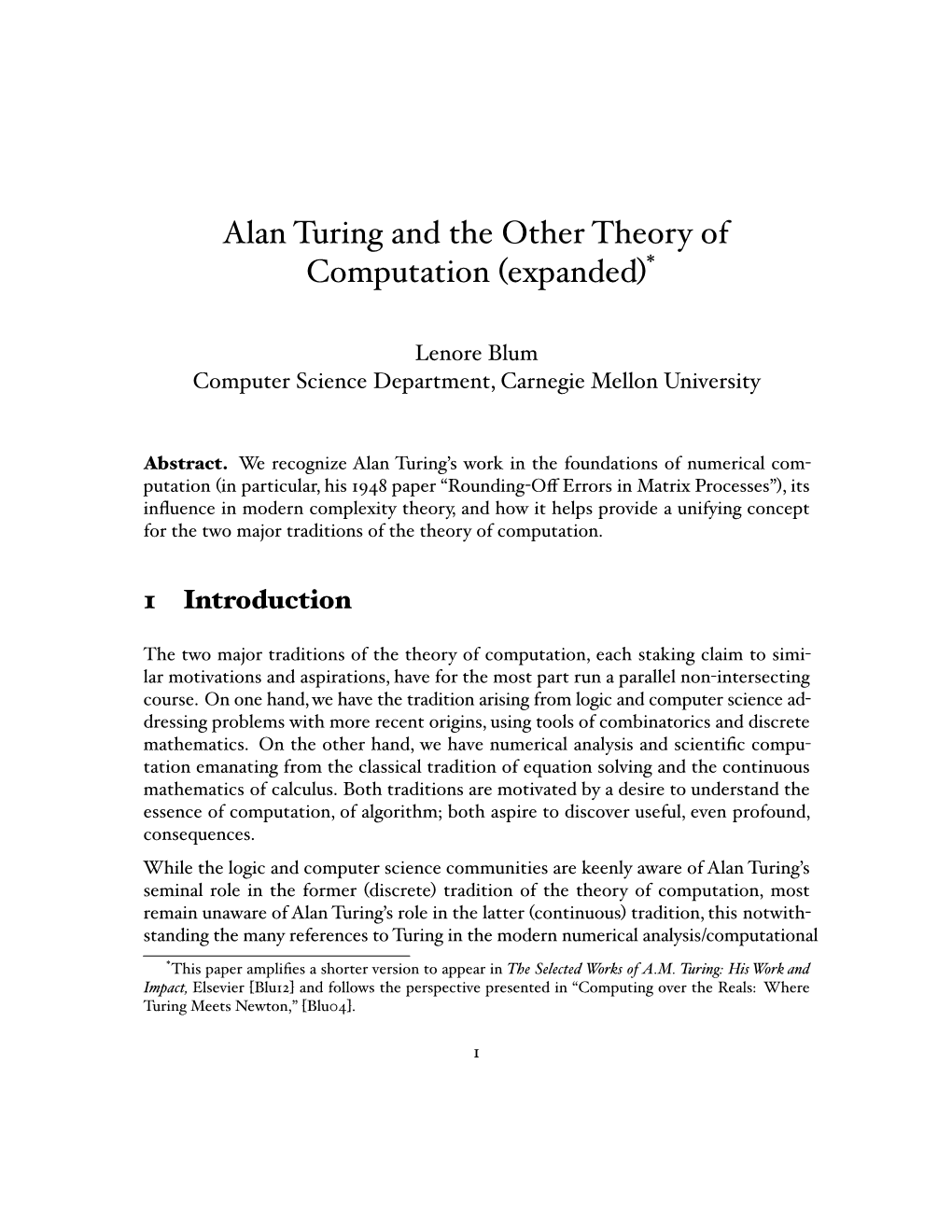 Alan Turing and the Other Theory of Computation (Expanded)*