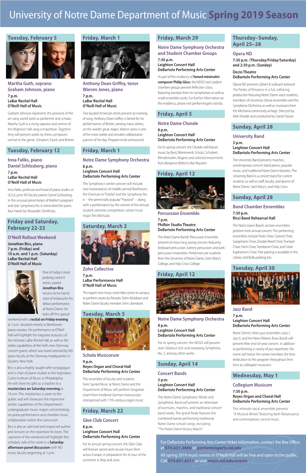 University of Notre Dame Department of Music Spring 2019 Season