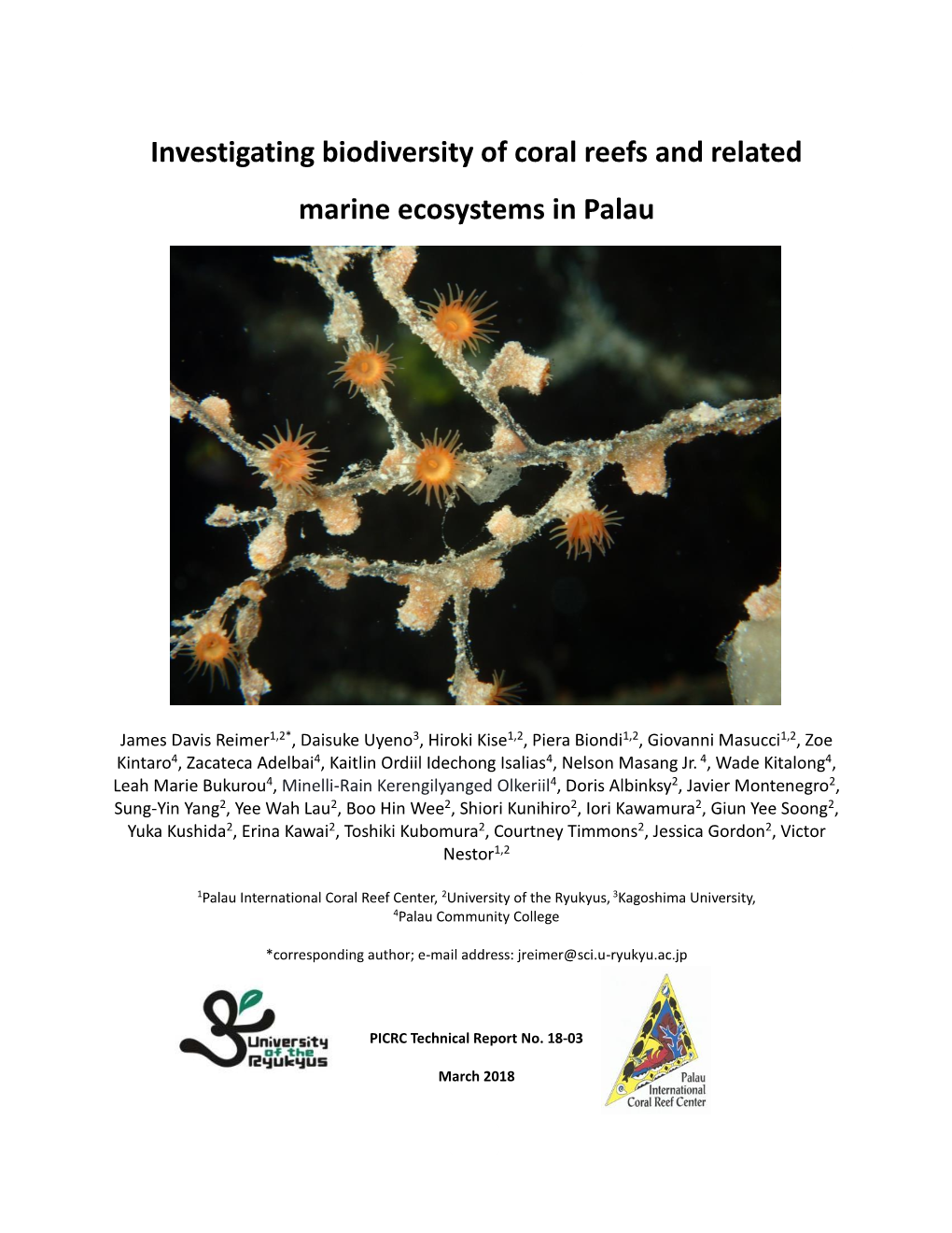 Investigating Biodiversity of Coral Reefs and Related Marine Ecosystems in Palau