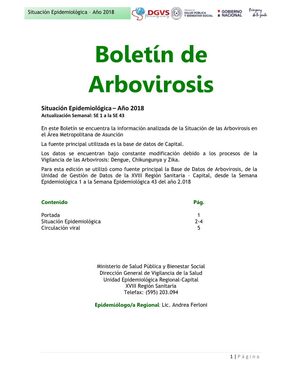 Boletín De Arbovirosis