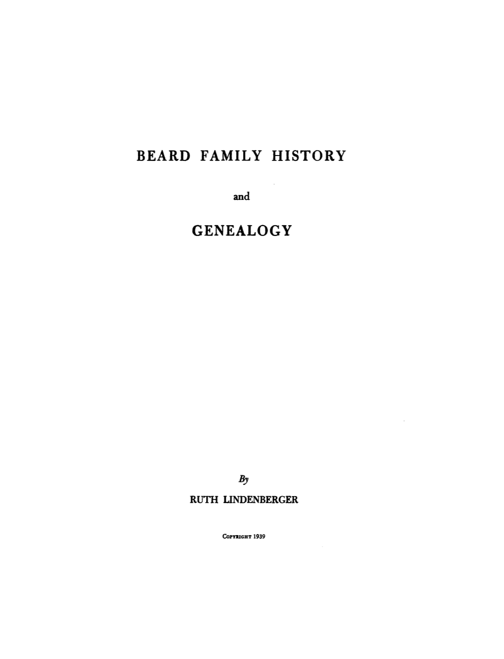 Beard Family History Genealogy