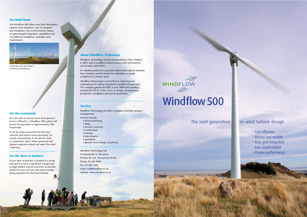 Windflow 500Kw Wind Turbine Product Brochure