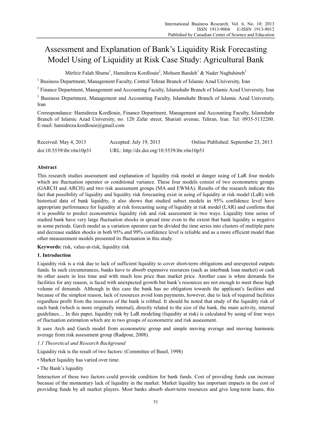 Assessment and Explanation of Bank's Liquidity