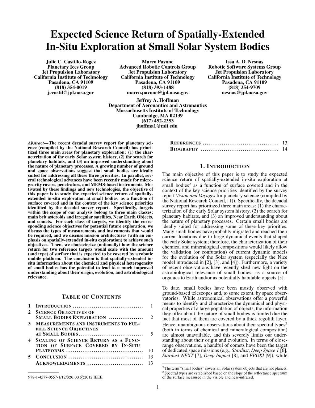 Expected Science Return of Spatially-Extended In-Situ Exploration at Small Solar System Bodies