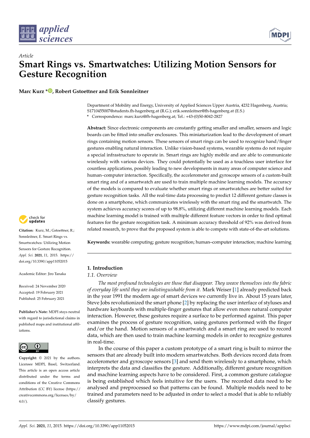 Utilizing Motion Sensors for Gesture Recognition