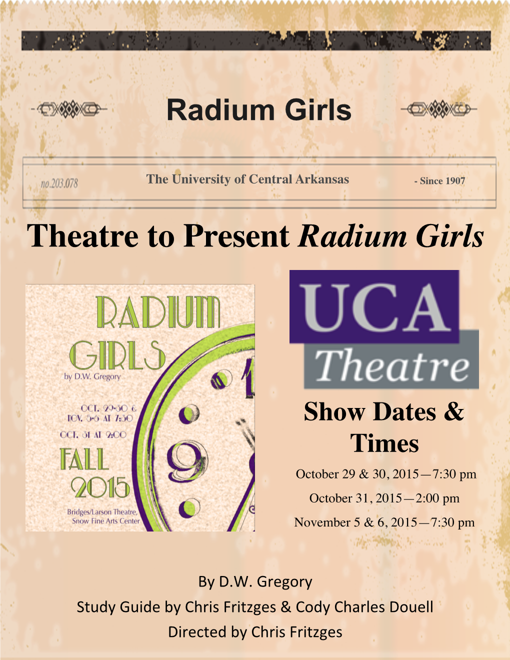 Theatre to Present Radium Girls
