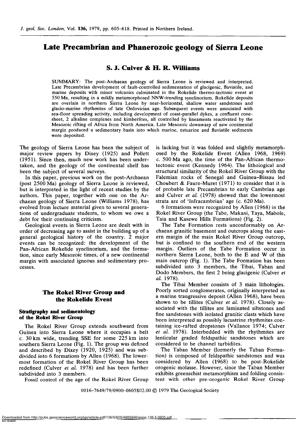 Late Precambrian and Phanerozoic Geology of Sierra Leone