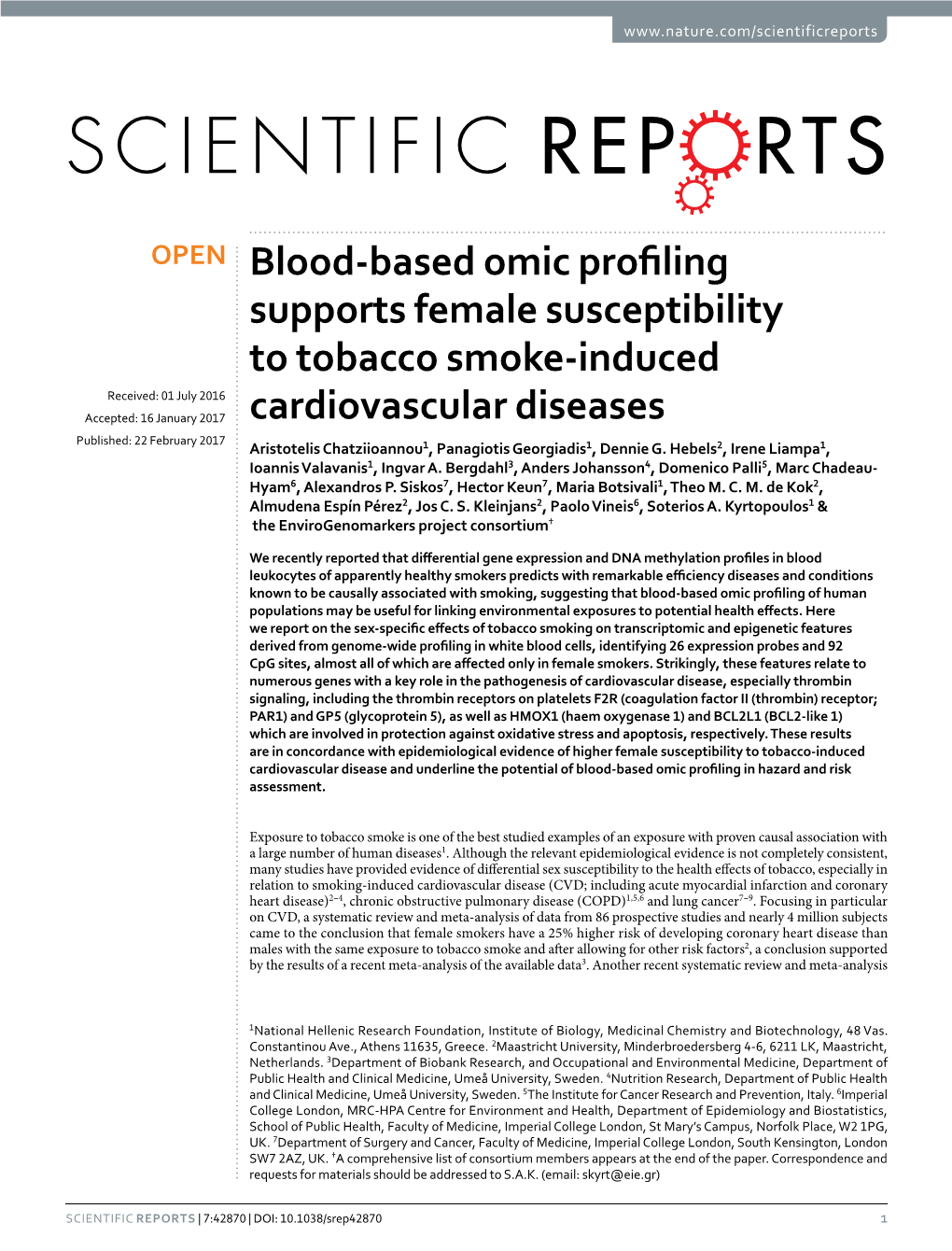 Blood-Based Omic Profiling Supports