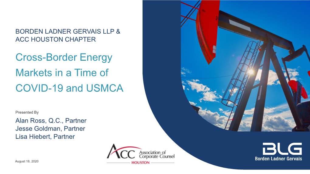 Cross-Border Energy Markets in a Time of COVID-19 and USMCA