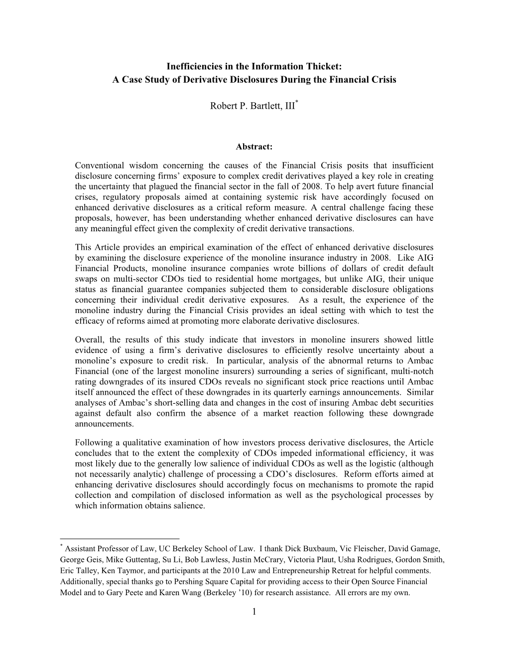 A Case Study of Derivative Disclosures During the Financial Crisis