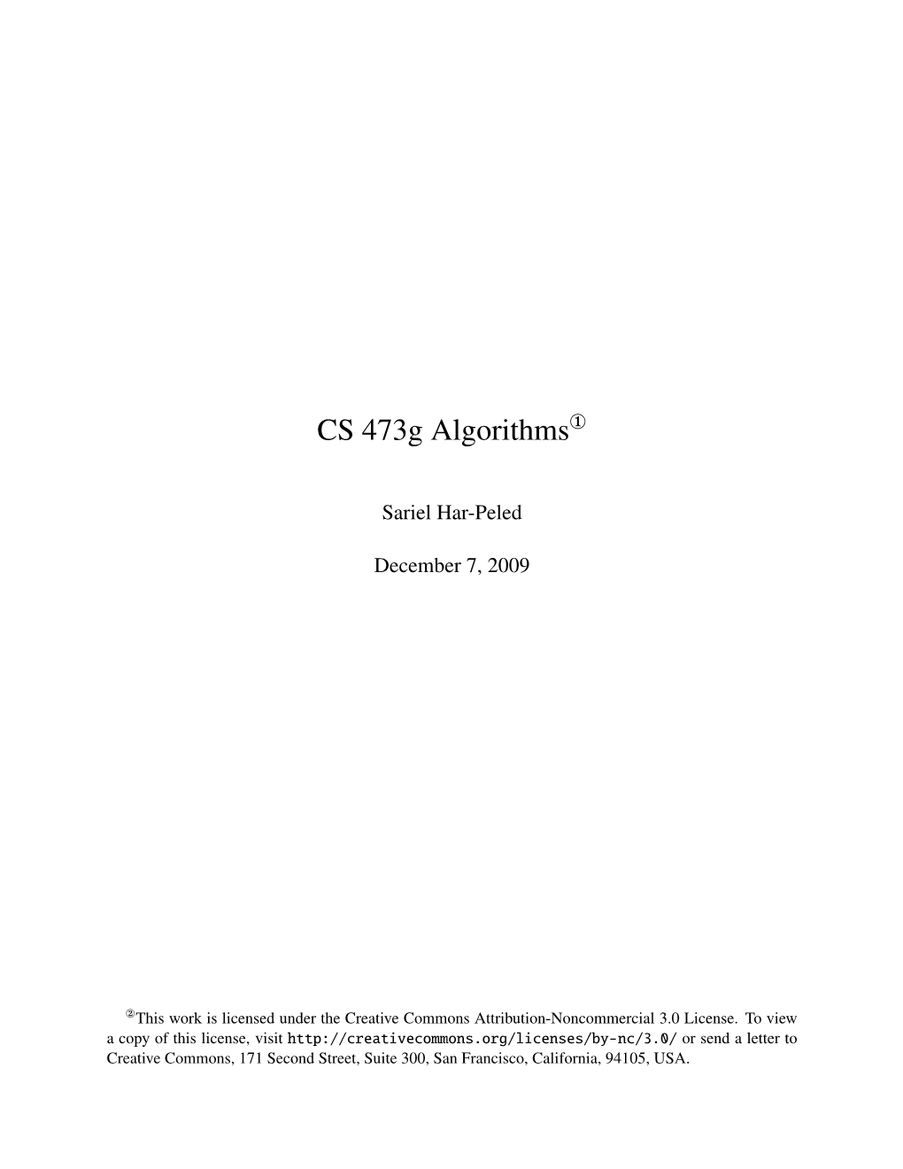 CS 473G Algorithmsx